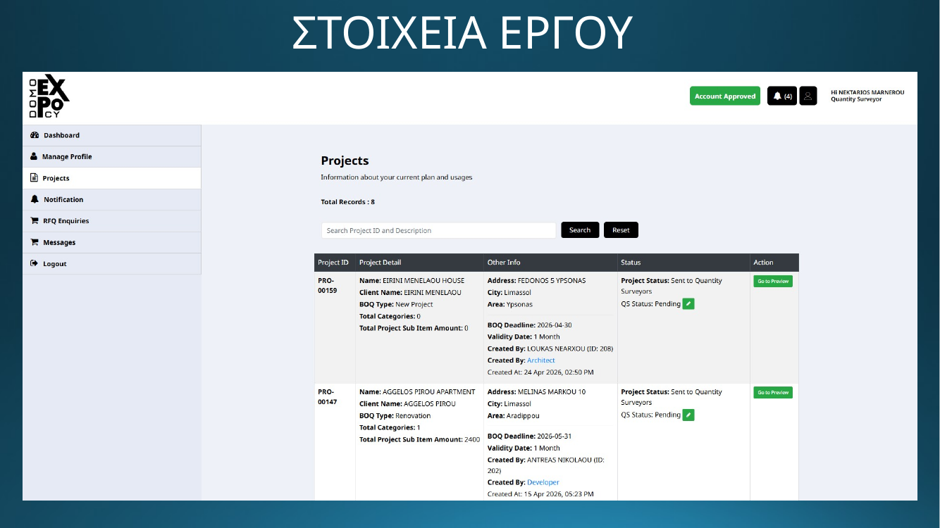 DOMO EXPO - Στοιχεία έργου