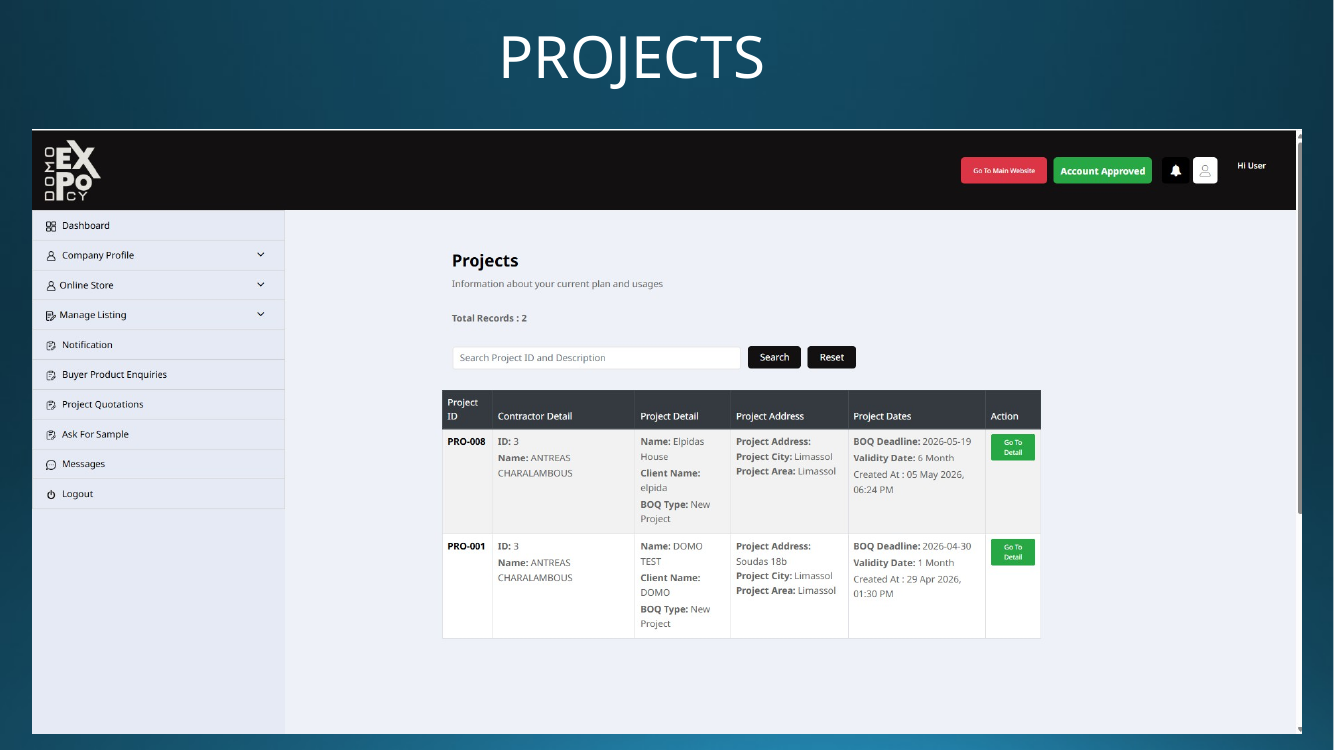 DOMO EXPO - Projects